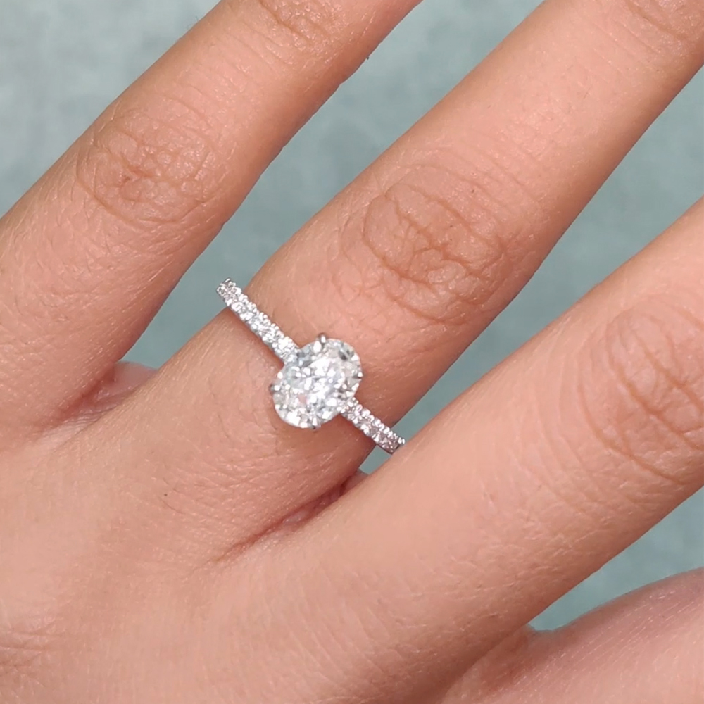 Hidden halo oval on sale diamond ring